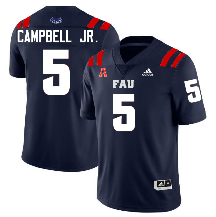 CJ Campbell Jr. FAU Jersey,Florida Atlantic Owls Football Jersey,Uniforms,Gears-Navy